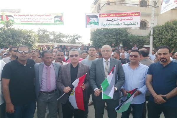 الحركة الوطنية بكفر الشيخ تشارك في مسيرات دعم فلسطين