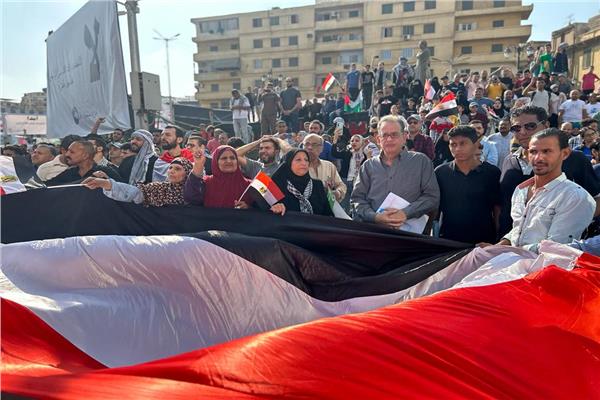 المصريين في مسيرات تفويض الرئيس السيسي بالمنصورة