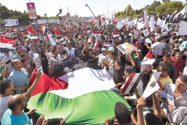 احتشاد ملايين المصريين تضامناً مع القضية الفلسطينية
