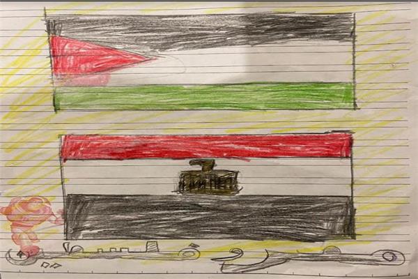 رسم الطلاب لدعم فلسطين 