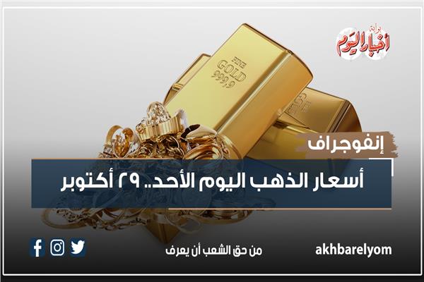 إنفوجراف| أسعار الذهب اليوم الأحد.. 29 أكتوبر