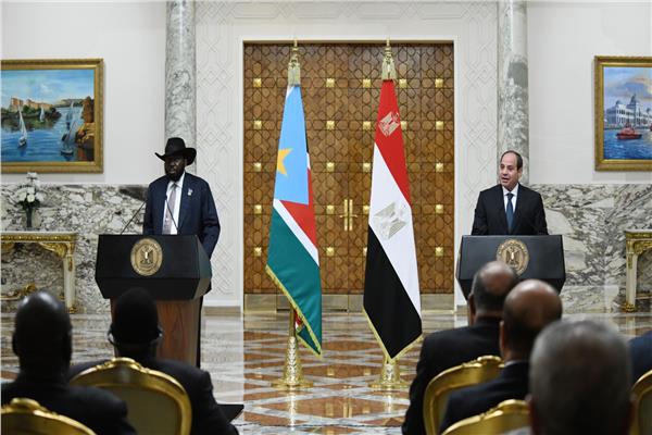 الرئيس السيسي ورئيس جنوب السودان 