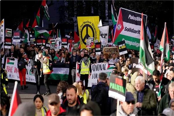 مظاهرات في لندن لدعم القضية الفلسطينية