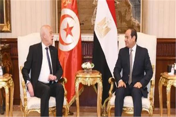 الرئيس السيسي ونظيره التونسي قيس السعيد - أرشيفية -