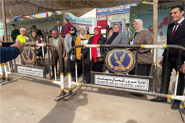جانب من مشاركة المرأة في الانتخابات الرئاسية بمحافظة شمال سيناء
