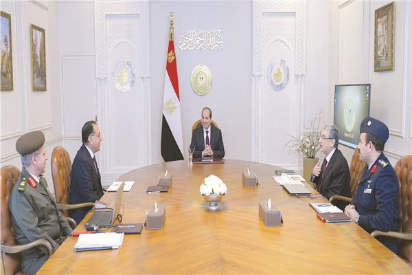 الرئيس عبد الفتاح السيسى خلال اجتماعه لمتابعة المشروع القومى للإنتاج الزراعى «مستقبل مصر»