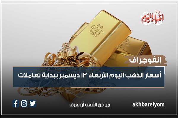 إنفوجراف| أسعار الذهب اليوم الأربعاء 13 ديسمبر ببداية تعاملات 