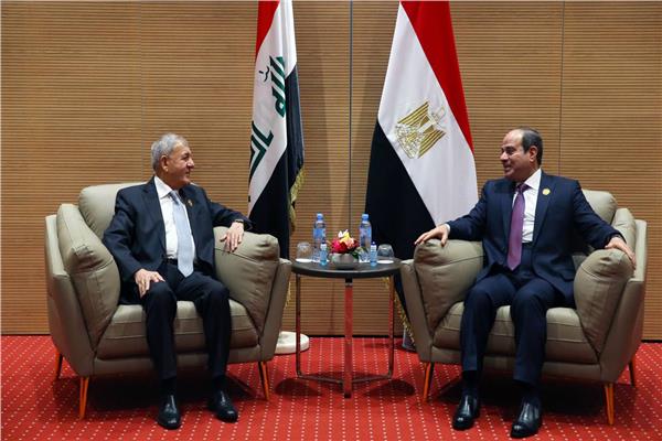 الرئيس السيسي مع الرئيس العراقي عبد اللطيف رشيد _ أرشيفية-