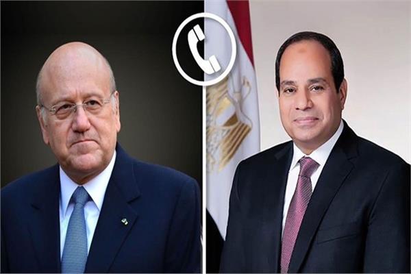 الرئيس السيسي ونجيب ميقاتي رئيس الحكومة اللبنانية