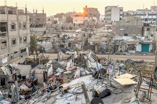 دمار جنوب قطاع غزة  جراء قصف إسرائيلي