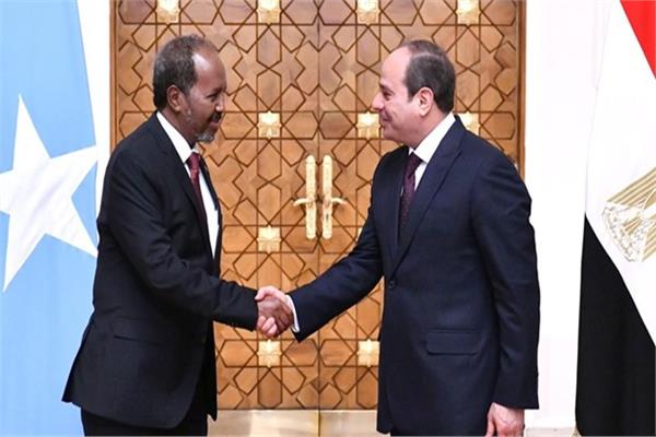 الرئيس السيسي والرئيس الصومالي بقصر الاتحادية - أرشيفية-