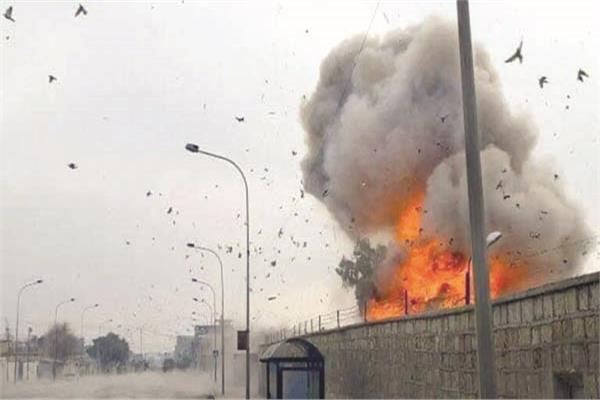 تصاعد الدخان من مقر الحشد الشعبى جراء هجوم بمسيرة ببغداد