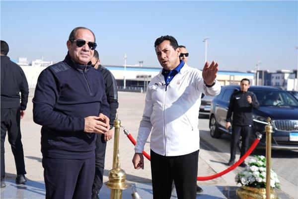 الرئيس السيسي يتفقد مدينة مصر الدولية للألعاب الأولمبية