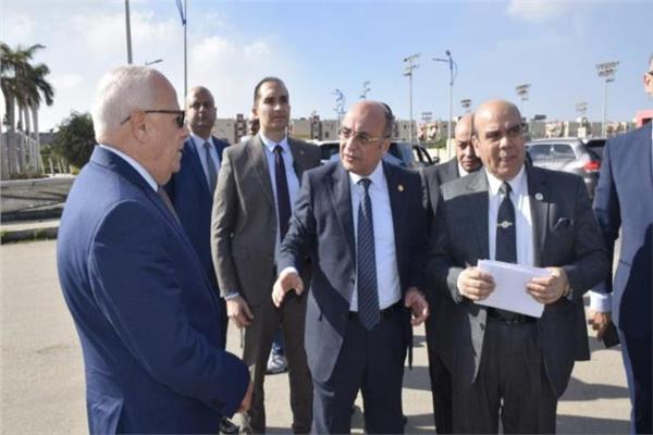 وزير العدل ومحافظ بورسعيد أثناء تفقد أعمال إنشاء مجمع محاكم بورفؤاد