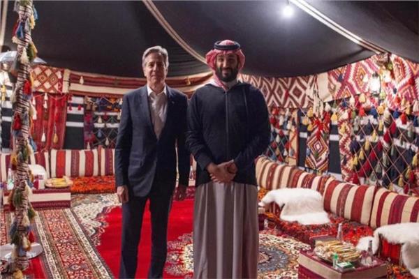 الأمير محمد بن سلمان ولي العهد السعودية وزير الخارجية الأمريكي السيد أنتوني بلينكن