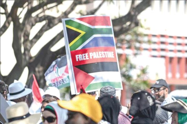جانب من مظاهرات جنوب إفريقيا الداعمة للقضية الفلسطينية