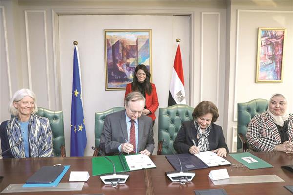 د.رانيا المشاط تشهد توقيع الاتفاقية مع الاتحاد الأوروبي