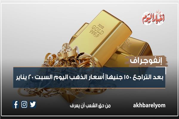إنفوجراف| بعد التراجع 150 جنيها| أسعار الذهب اليوم السبت 20 يناير