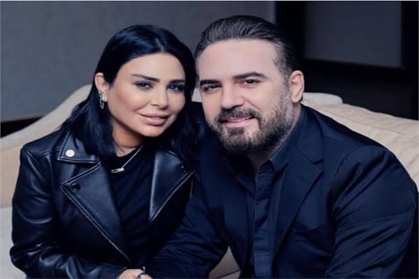  الفنان وائل جسار مع زوجته