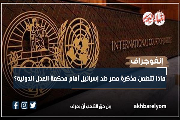 إنفوجراف | ماذا تتضمن مذكرة مصر ضد إسرائيل أمام محكمة العدل الدولية؟