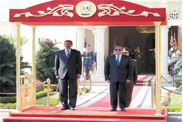 الرئيس السيسى خلال استقباله نظيره الإريترى «أسياس أفويرقى» 