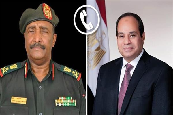 الرئيس السيسي ورئيس مجلس السيادة الانتقالي السوداني