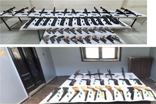 الأمن العام يضبط 63 قطعة سلاح ناري و41 كيلو مخدرات بالمحافظات 