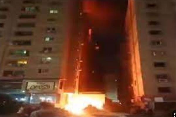 حريق ضخم نشب في جراج ومخزن أسفل عقار سكني بمدينة نصر