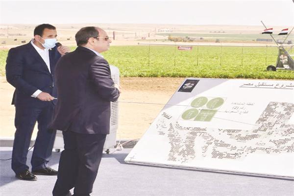 الرئيس عبدالفتاح السيسى يتفقد مشروع مستقبل مصر الزراعى