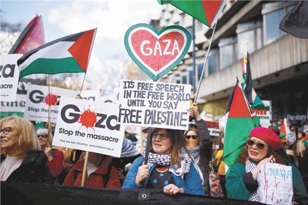مظاهرات في لندن تضامنا مع غزة
