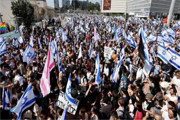 المظاهرات فى تل أبيب