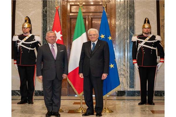 العاهل الأردني الملك عبدالله الثاني والرئيس الإيطالي سيرجيو ماتاريل