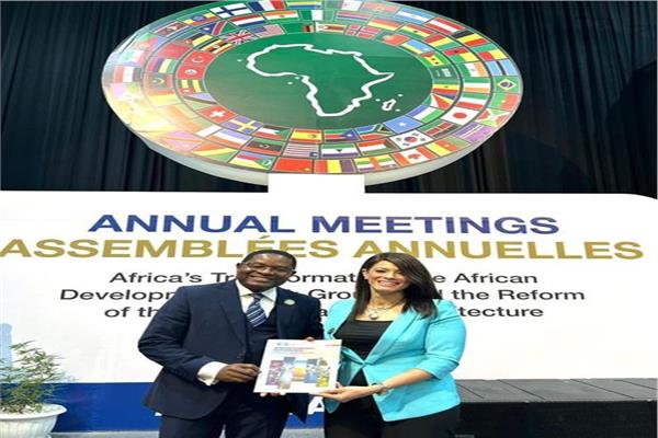 الدكتورة رانيا المشاط وزيرة التعاون الدولي خلال فعاليات إطلاق تقرير التوقعات الاقتصادية في أفريقيا
