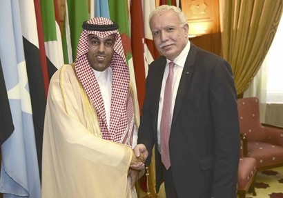 رئيس البرلمان العربي مع وزير خارجية فلسطين