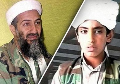 بن لادن وابنه حمزه 