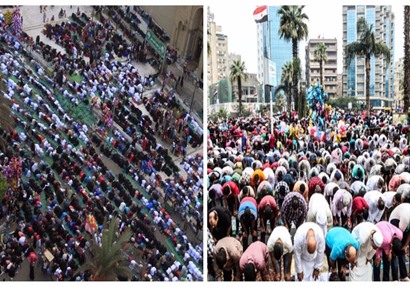 الآلاف يؤدون صلاة عيد الأضحى بمسجدي عمرو بن العاص ومصطفى محمود