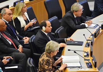 الرئيس السيسي خلال اجتماع مجلس الأمن حول الأزمة الليبية