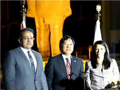وزيرا السياحة والآثار في حفل توديع السفير الياباني بالمتحف الكبير