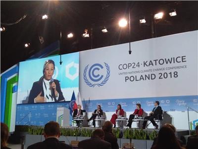 وزيرة البيئة تلقي كلمة مصر بمؤتمر تغير المناخ في بولندا