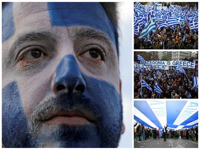 بالصور.. المئات يحتجون في شوارع أثينا بسبب اسم «مقدونيا»
