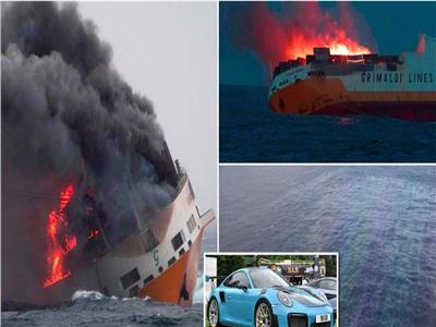 صور وفيديو| بينها 37 «بورش».. آلاف السيارات الفارهة تغرق في المحيط الأطلسي