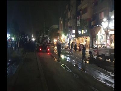 غلق شارع بورسعيد بسبب كسر ماسورة مياه