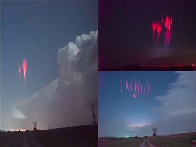 فيديو وصور| بقع حمراء عملاقة تظهر فى سماء الليل وتختفى فجأة