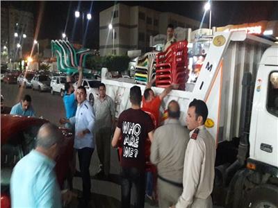 صور| رفع 300 حالة إشغال طريق بمدينة دمنهور في حملة ليلية