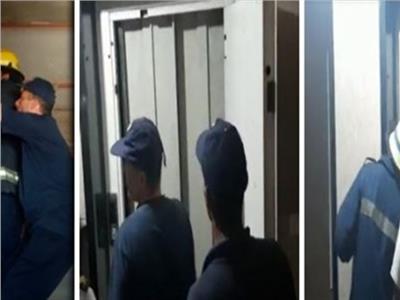 إنقاذ مواطن تعطل به مصعد في عقار سكني بمصر الجديدة
