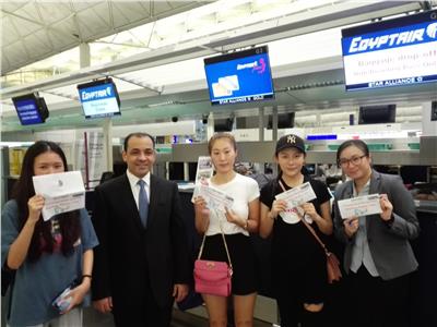 مصر للطيران تحتفل بمرور عام على خط «هونج كونج»