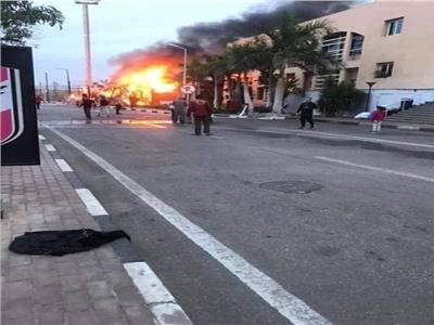 صور| اندلاع حريق بالنادي الأهلي في الشيخ زايد