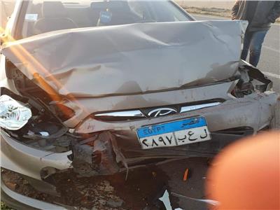 صور| حادث مروع للحكم محمود البنا.. وتحطم سيارته