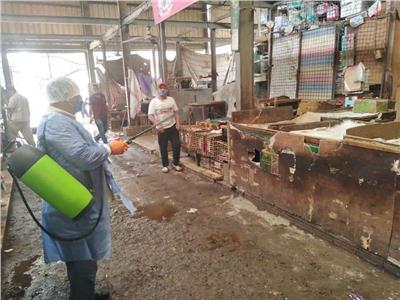  صور| تطهير سوق البطران فى الهرم