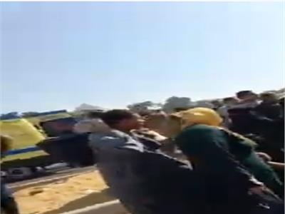 فيديو| إصابة 13 شخصًا في تصادم ميكروباص وسيارتين بالرماية